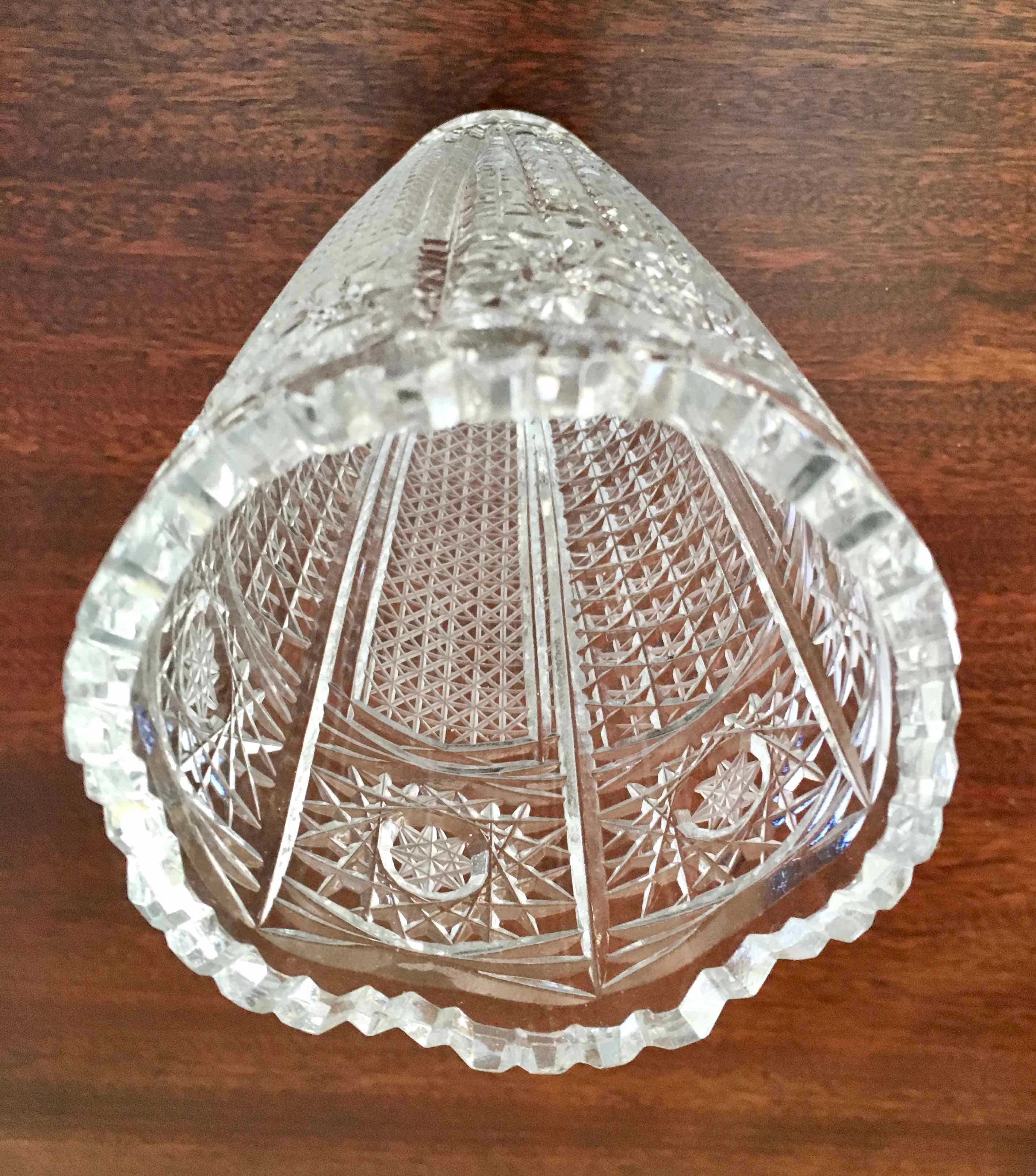 Bohemian carved crystal vase