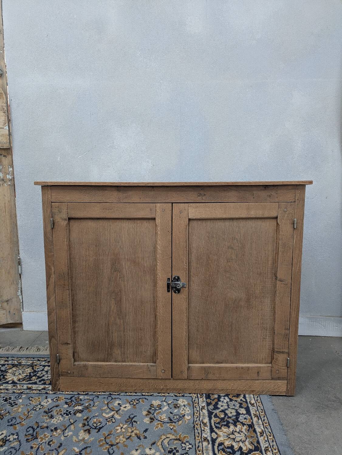 Small raw wood sideboard