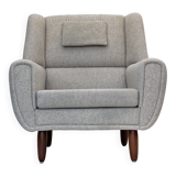 1960s, Danish design by Kurt Østervig, armchair model 61, wool, teak.