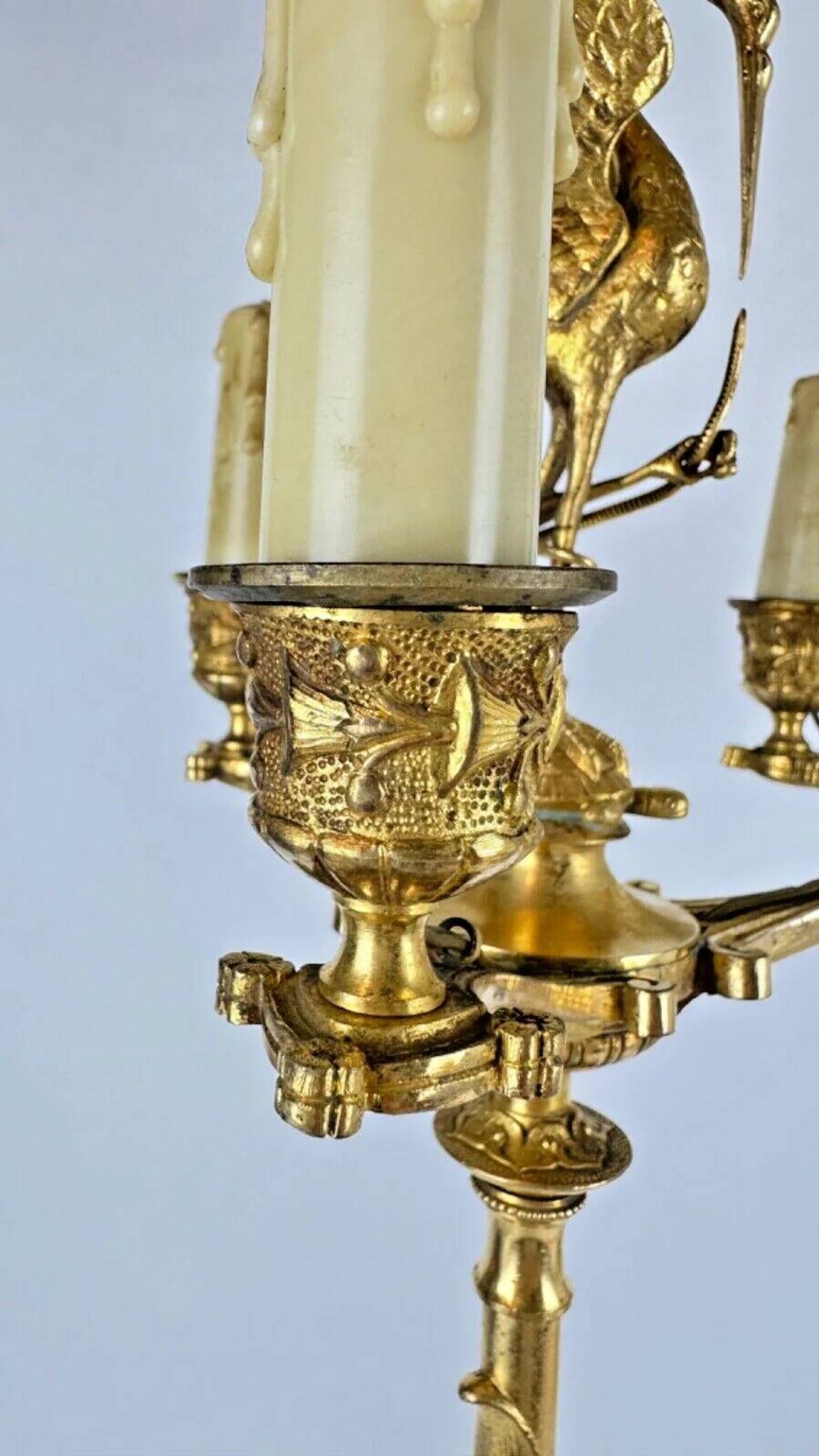 Barbedienne (attributed to), pair of candelabra with storks