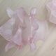 Lot de 4 tulipes roses art déco en pâte de verre