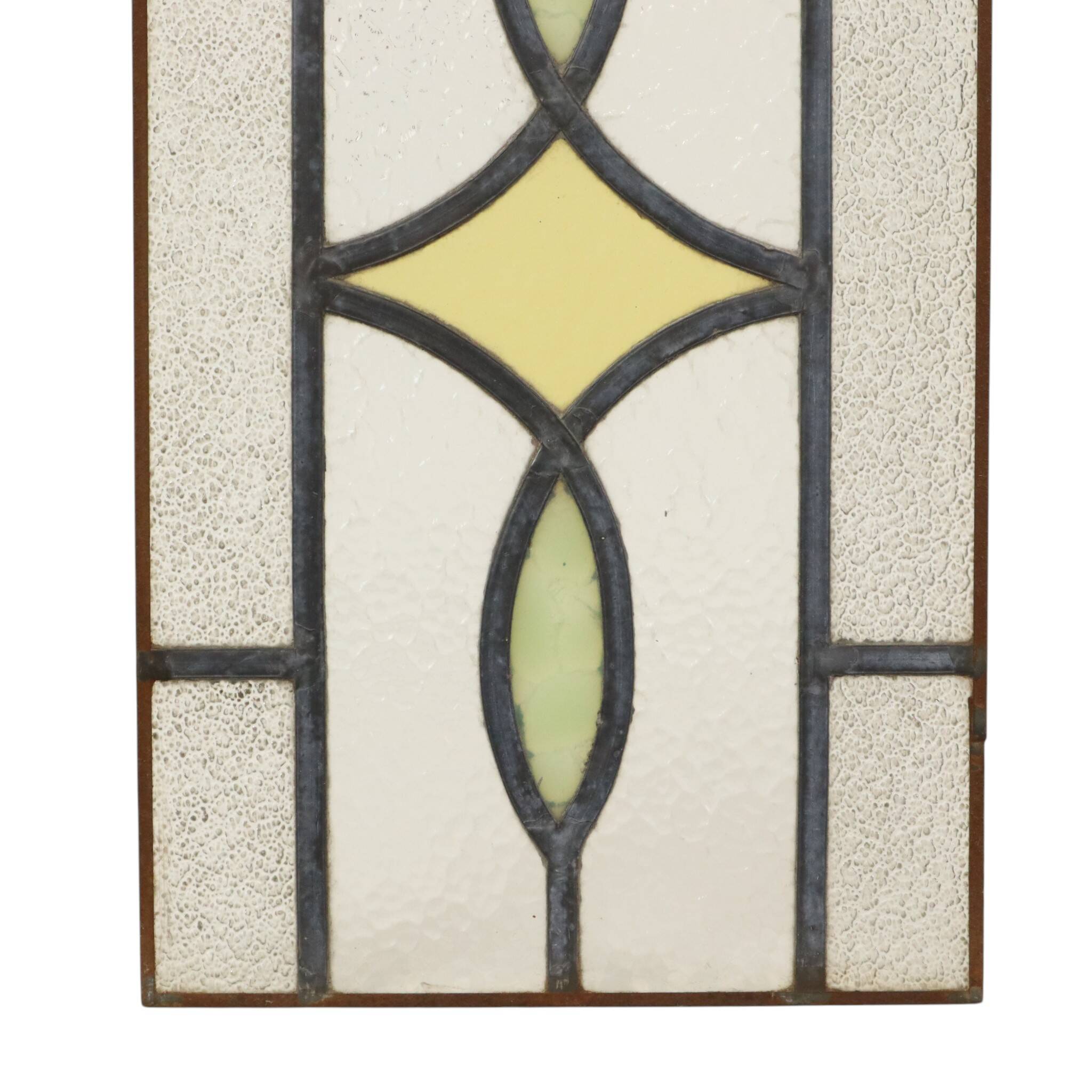 Art Deco Geometric Stained Glass Window 85x24cm
