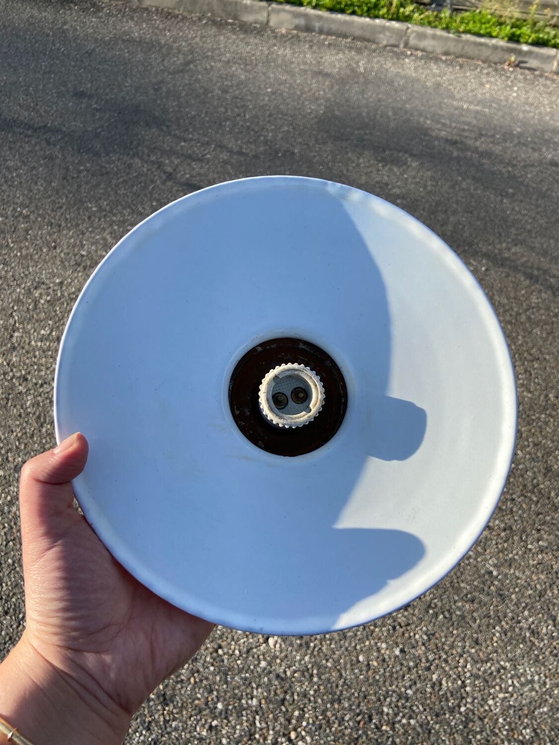 White enamel pendant light