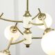 Mid-century Italian Brass and Opaline Chandelier, 50s