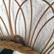Large vintage 1960 mirror sun rattan flower - 67 cm