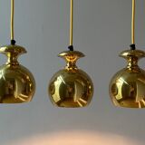Set of three Vintage Golden Bell Scandi-Lamp Pendant Lamps 1960's Denmark