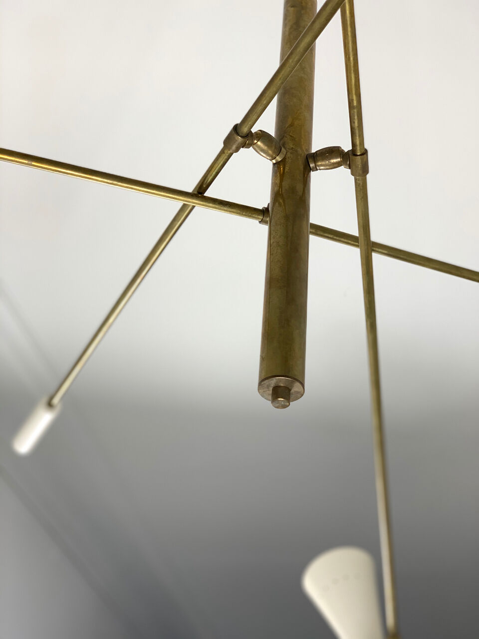 Asymmetric Italian Brass Ceiling Lamp  Style, 1950s Mid-Century