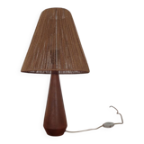Mid-Century Danish Teak and Sisal Table Lamp, 1950s