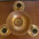 Pair of solid brass calyx candlesticks