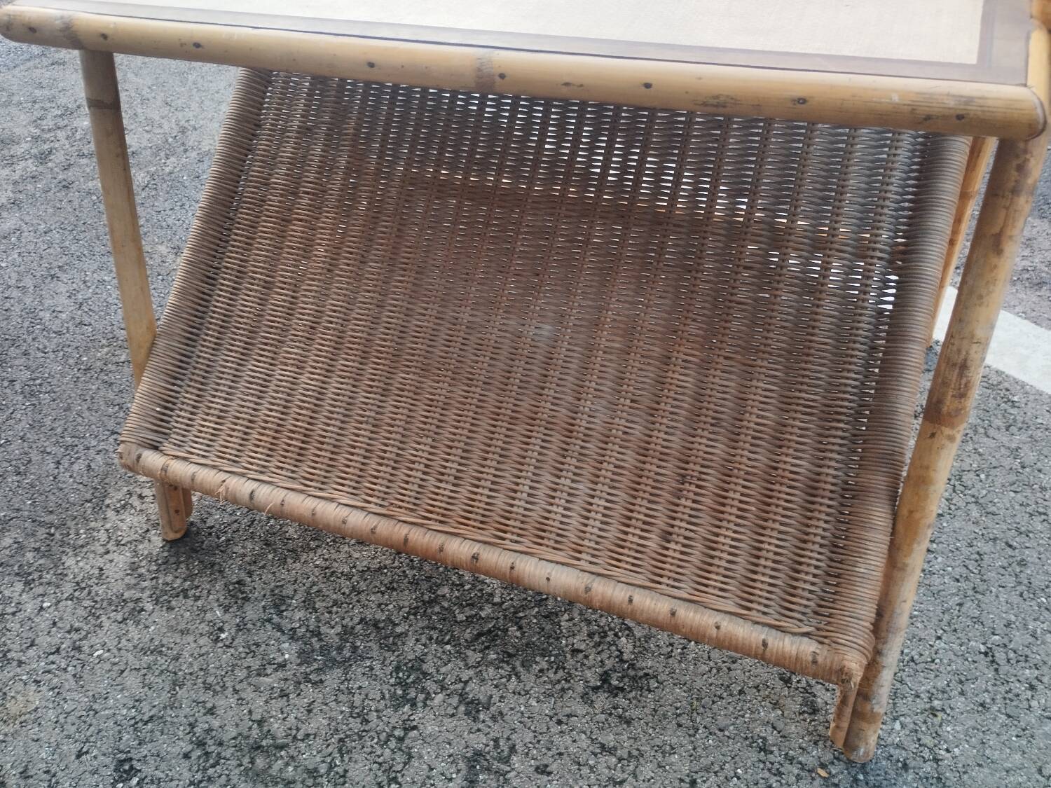 Vintage rattan coffee table