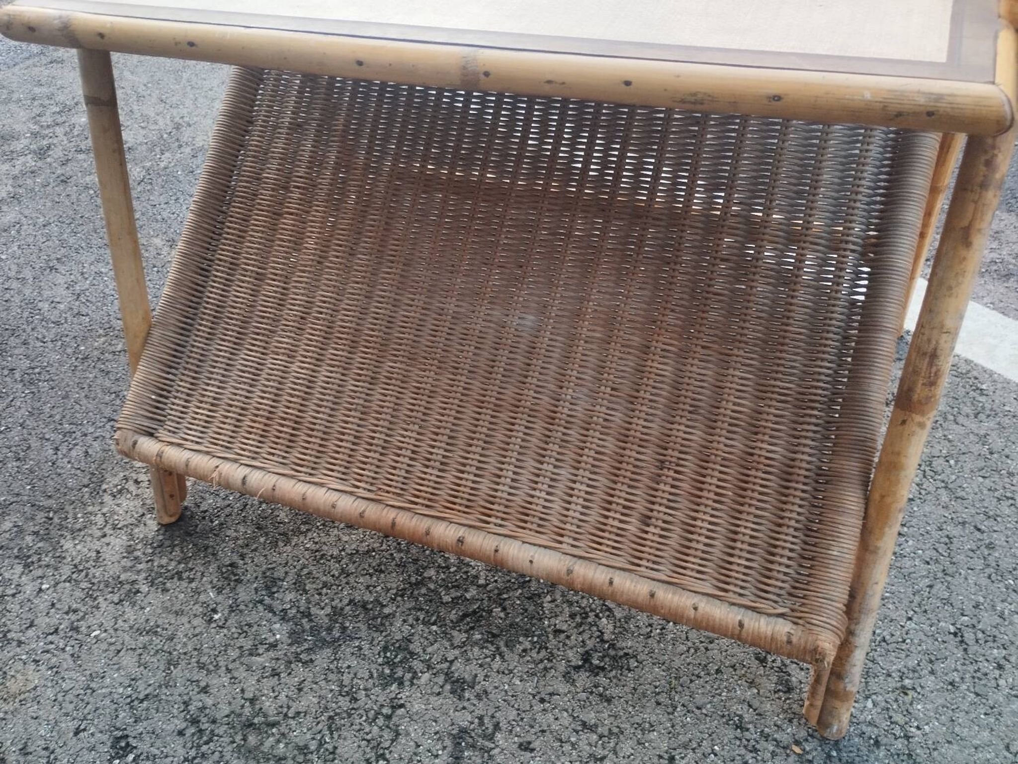 Vintage rattan coffee table