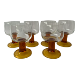 Selency amber stemmed glasses x Monoprix Croisé Laroche