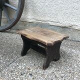 Walking stool feet in old wood