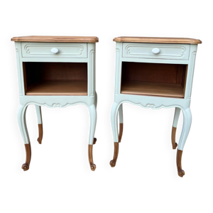 Paire de chevets rénovées - vert clair