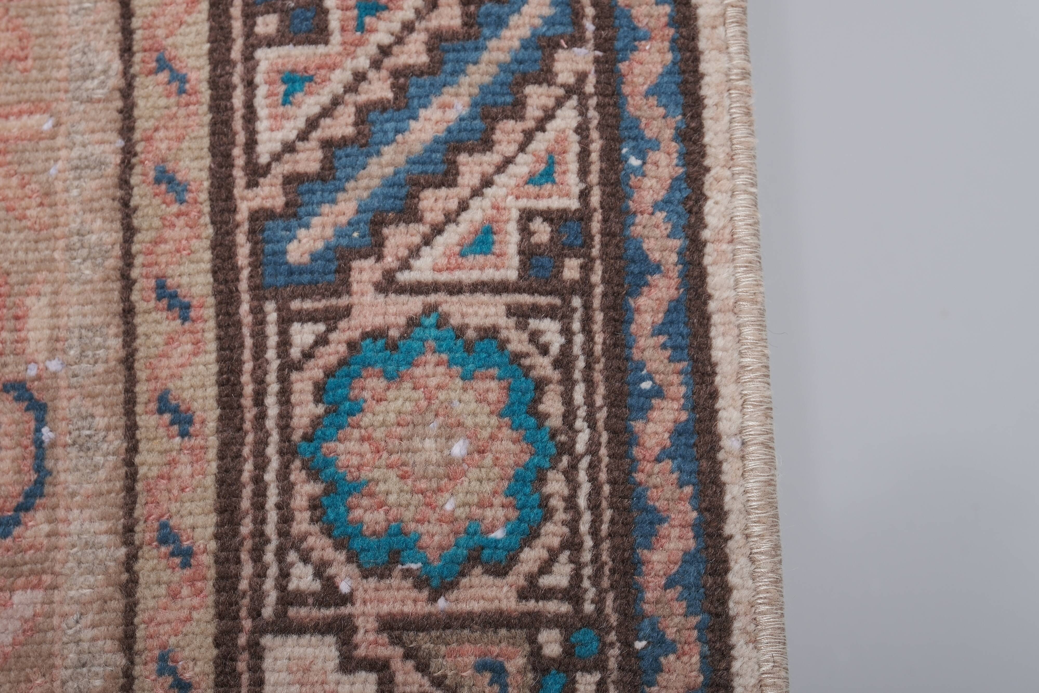 Vintage Turkish Oushak Handwoven Rug 97x417 cm