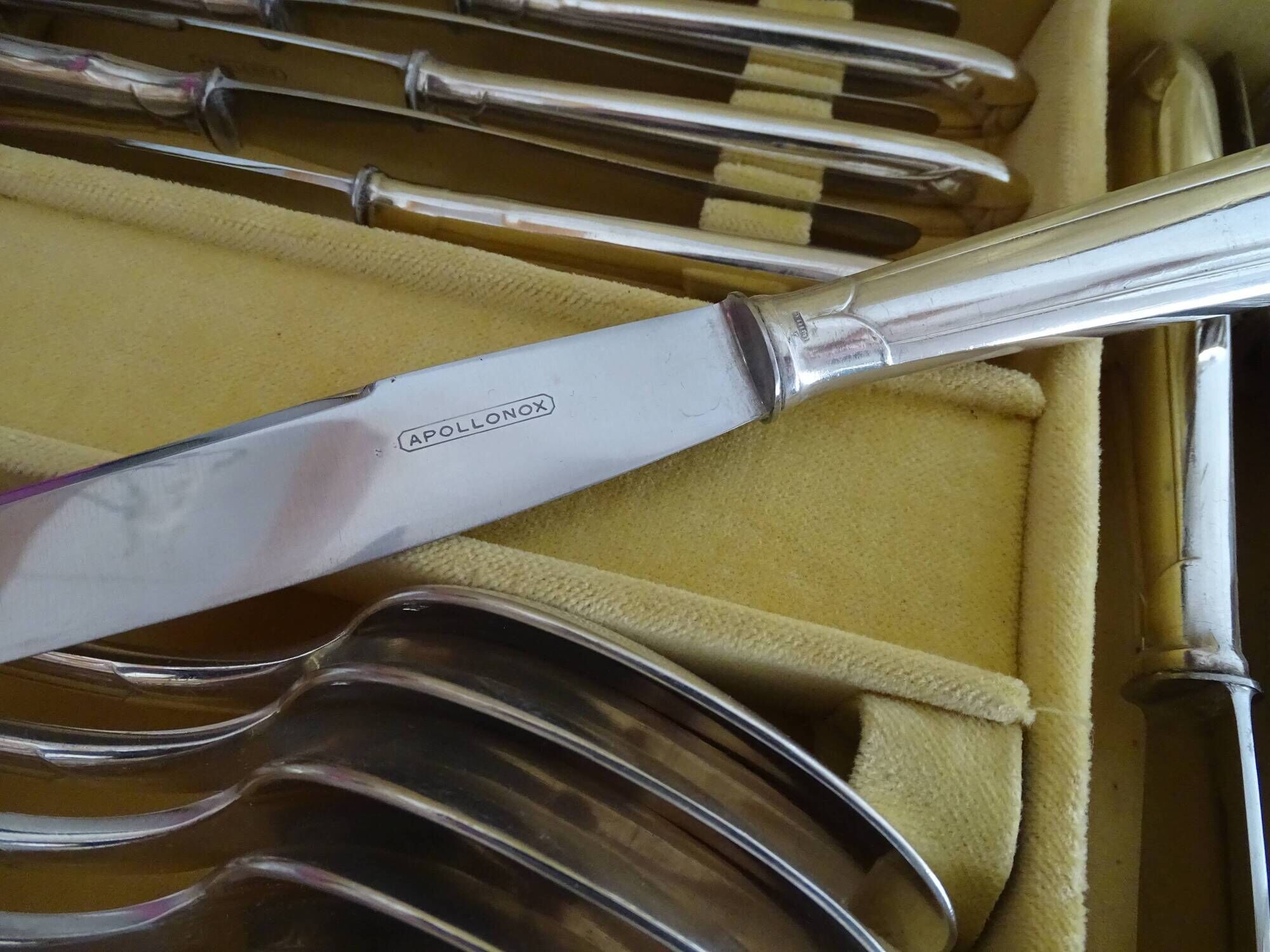 Housewife 24 seats 6 people art deco 1930 silver metal apollo