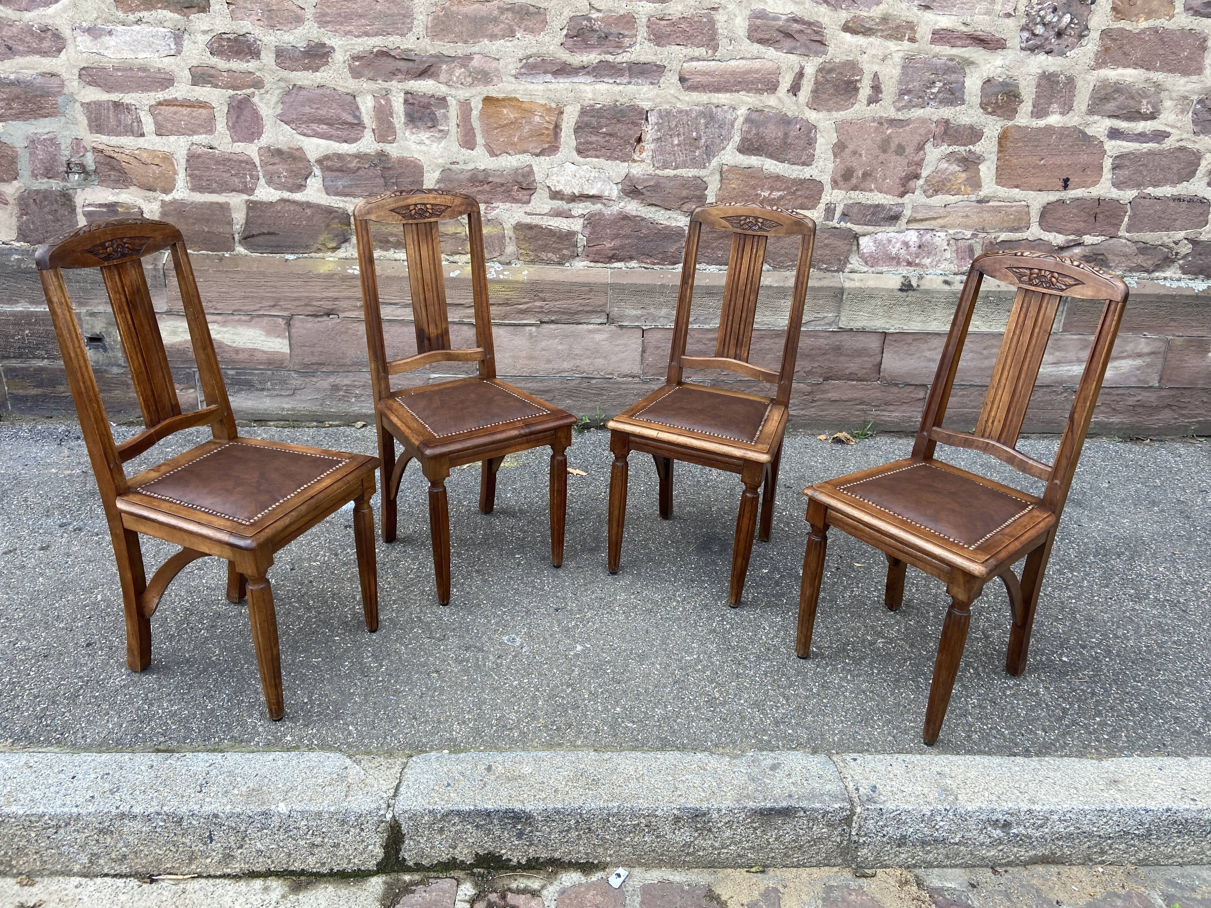 4 Art Deco dining chairs