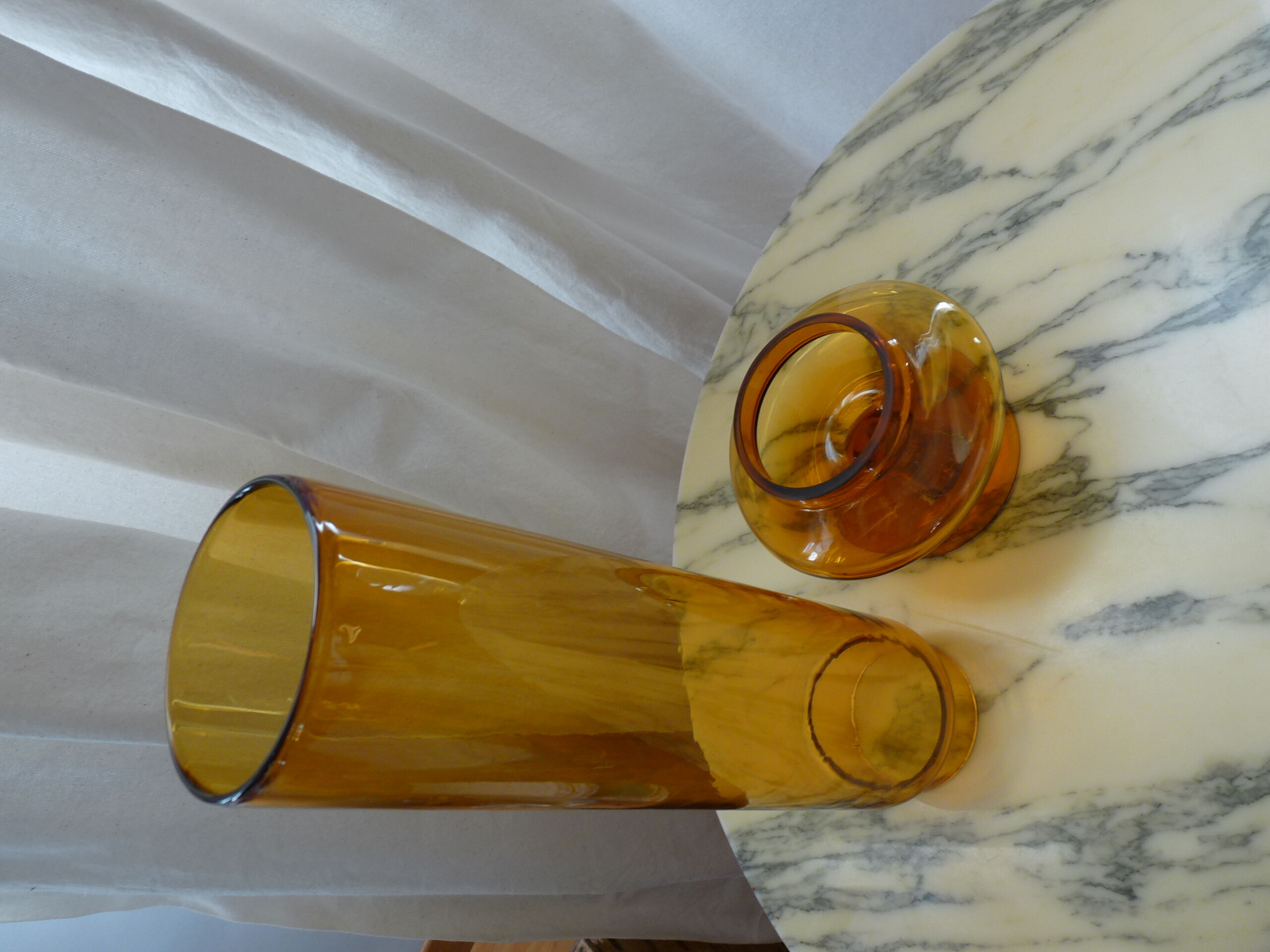 Large glass photophore blows vintage scandinavian