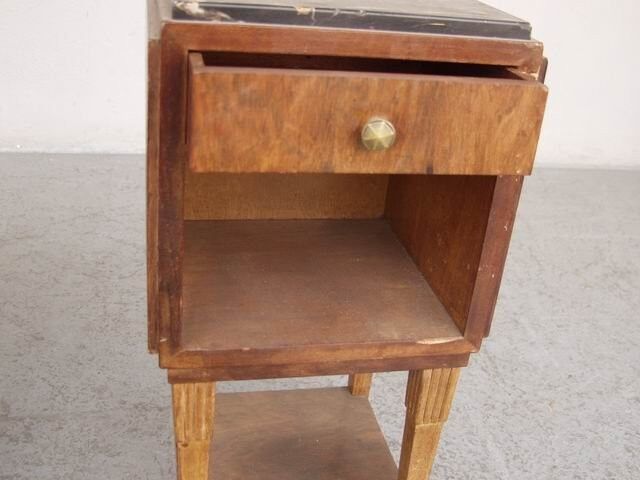 Pair of nightstands 1930 mahogany & rosewood
