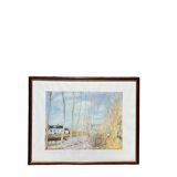 Framed landscape entitled "The Loing Canal", signed A. Sisley