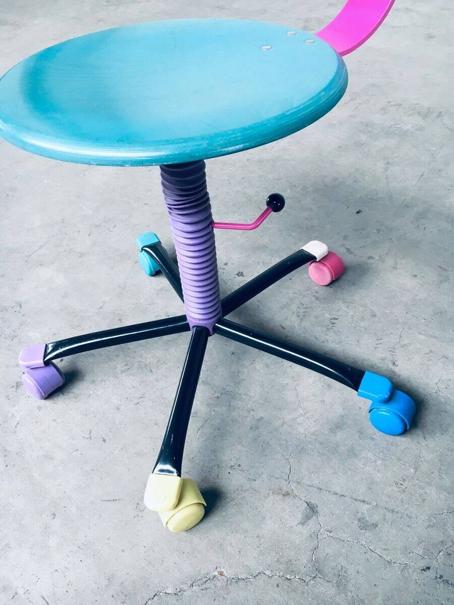 Colorful Desk Chair, 1980s