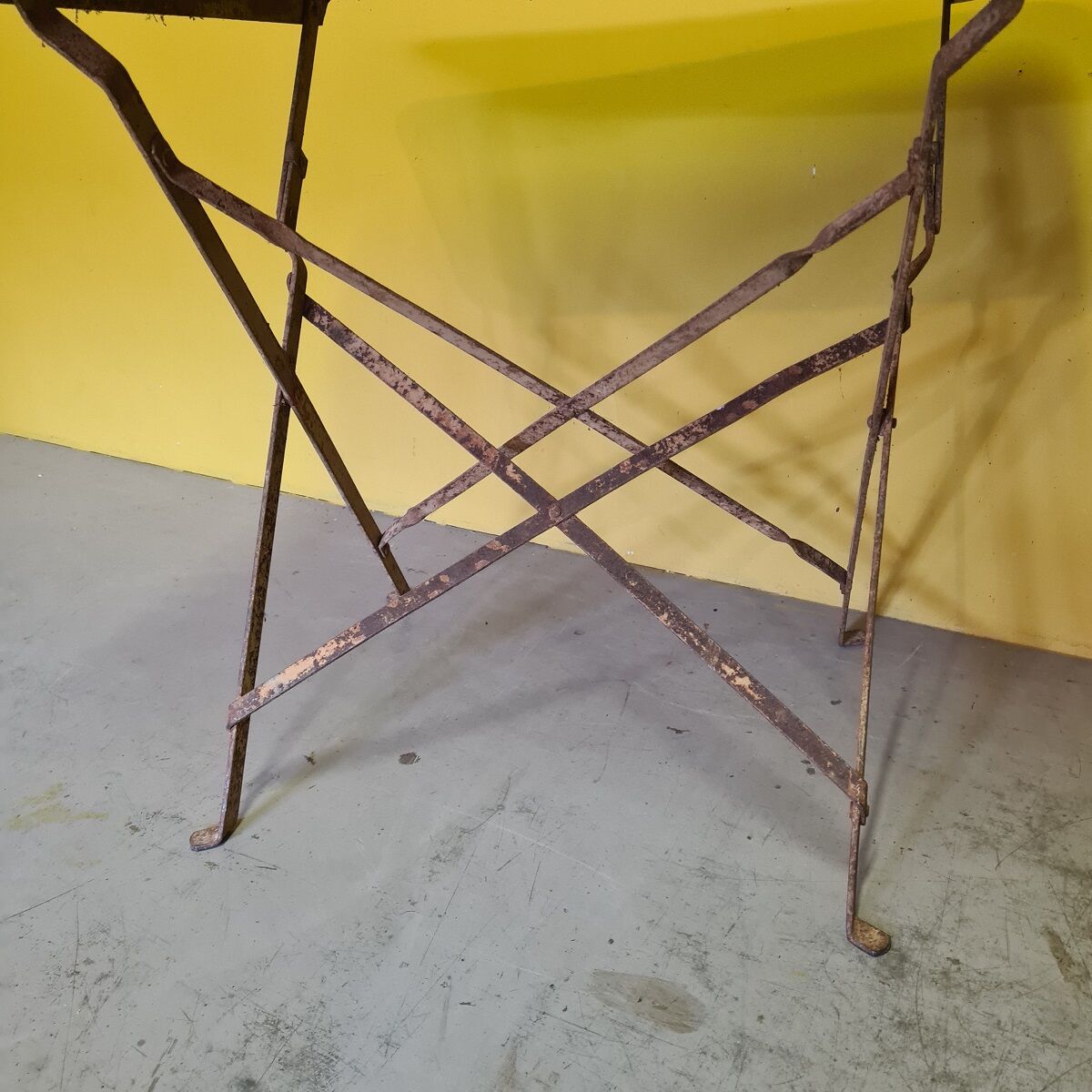 Old French Metal Bistro Garden Table, From The Early 1900s.