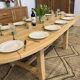 Extendable farmhouse table in solid oak