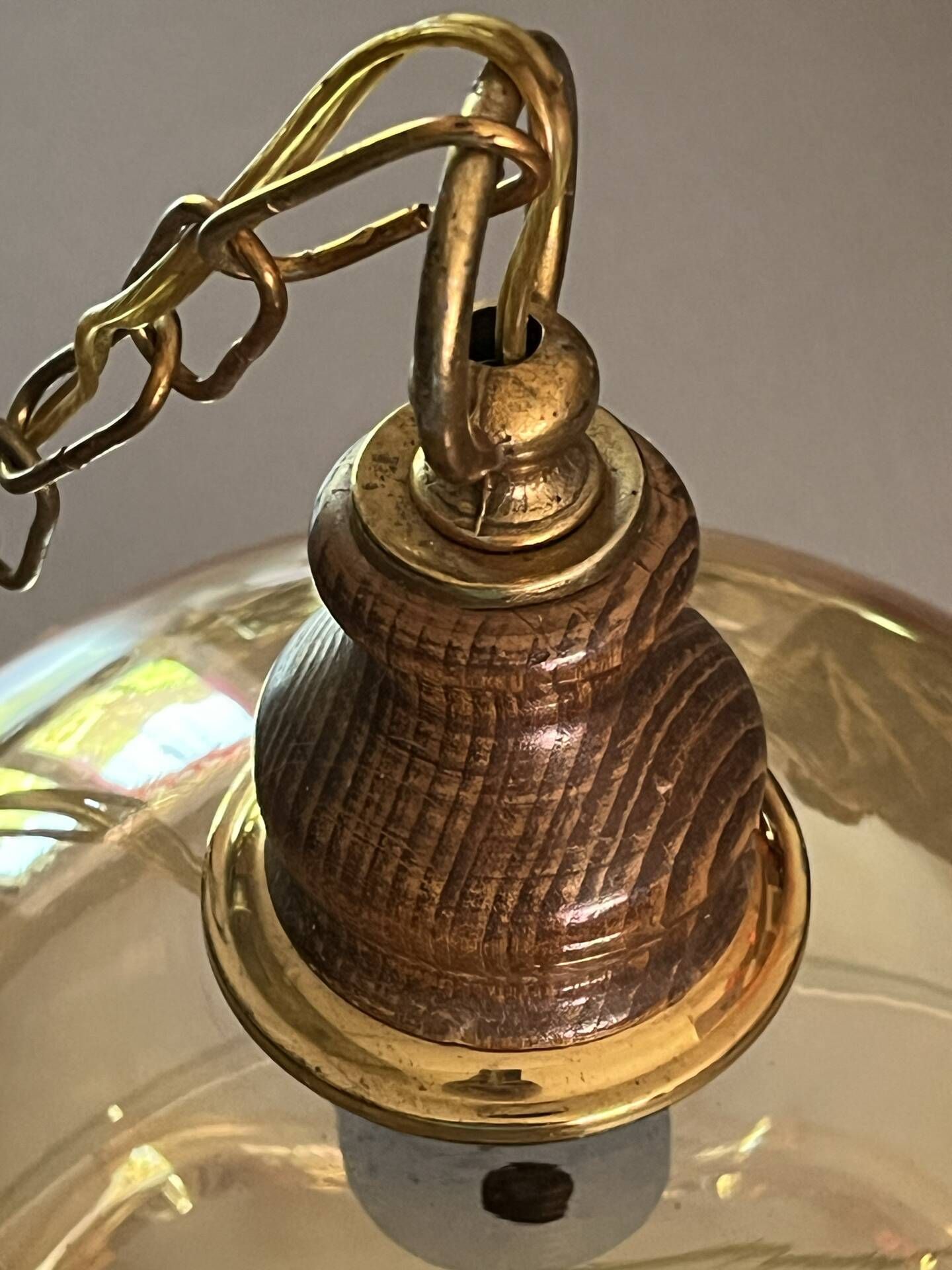 Vintage amber glass pendant – Verrerie de Vianne