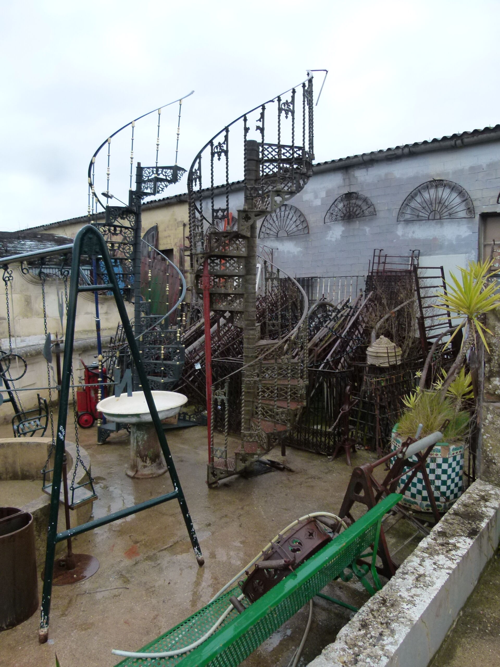 Cast iron spiral staircase
