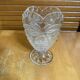 Antique Vase ANNA HUTTE Cut Crystal Bell Shape Vintage #E165
