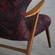Madsen & Schubell, accent chair and stool in teak, reupholstered, 1950s