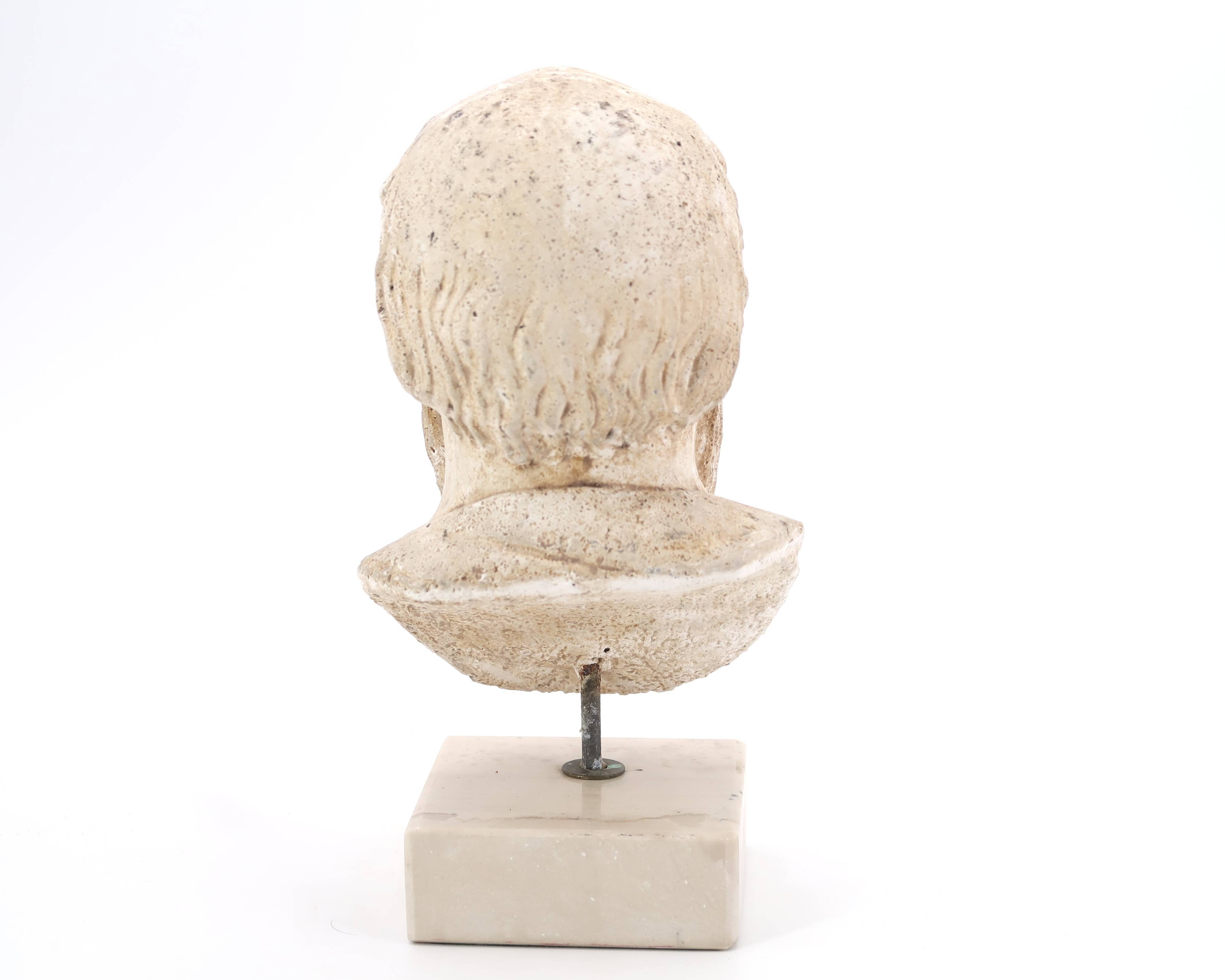 Plaster bust of a Greek man Socrates, 1970s