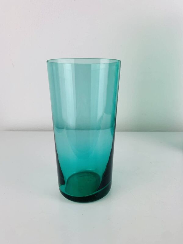 Service à orangeade en verre soufflé artisanal, années 60, carafe et verres