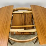 Round extendable Scandinavian table, teak, 1960s