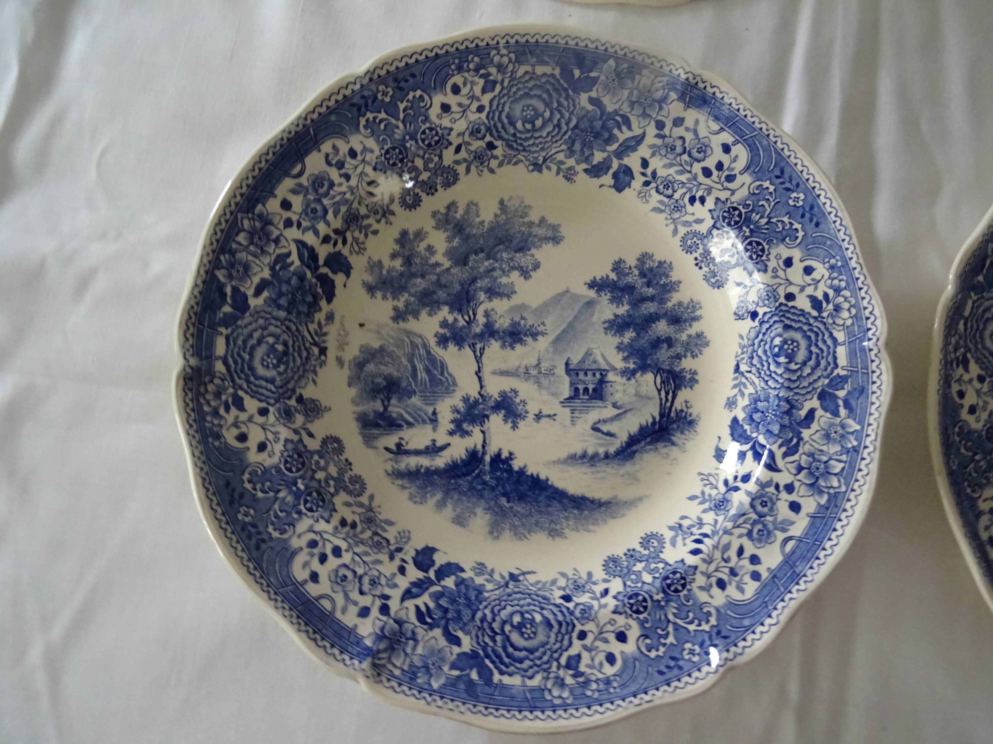 4 plates earthenware 453112 villeroy & boch burgenland blue
