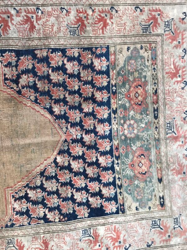 Former carpet Turkish Panderma finely done hand 120 X 177 CM