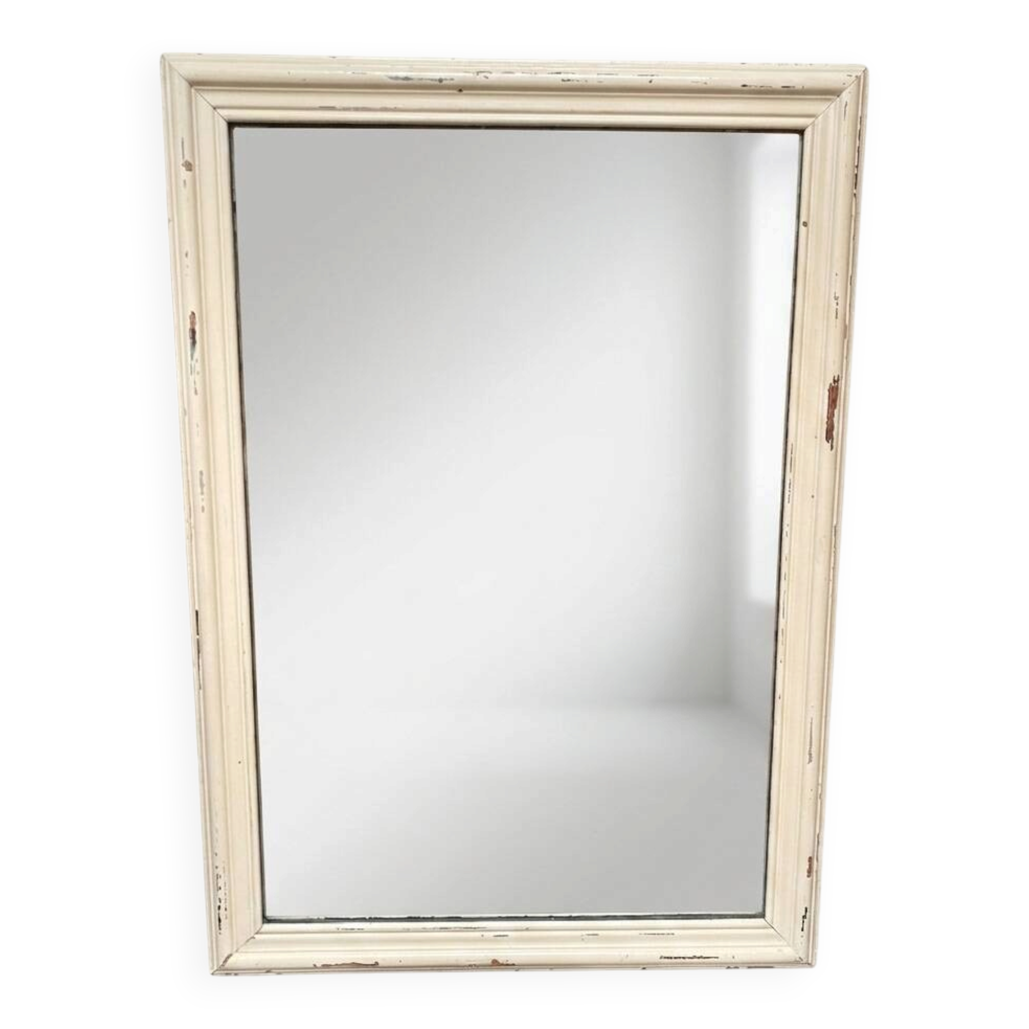 Miroir ancien patine beige