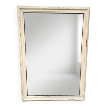 Miroir ancien patine beige