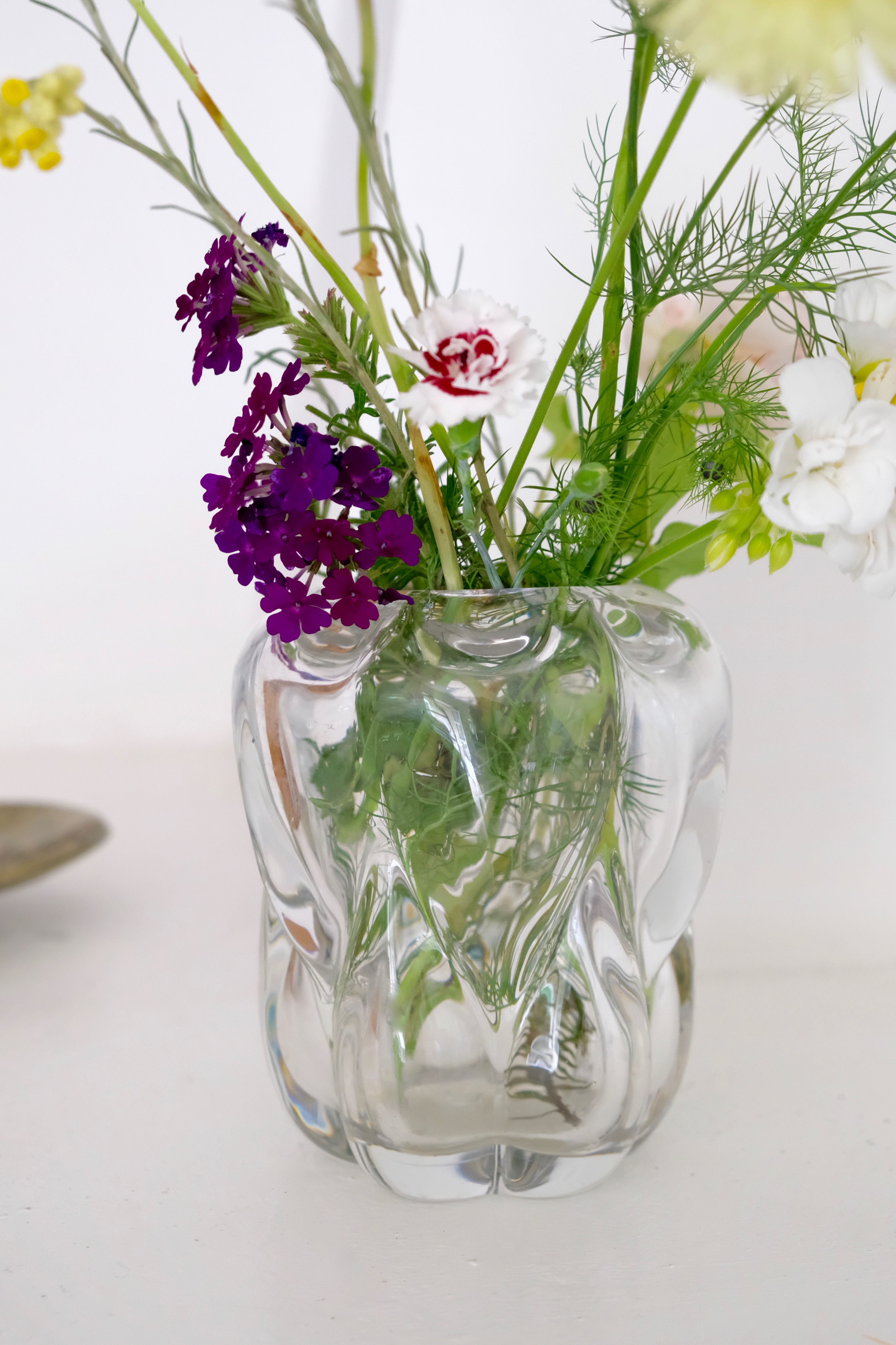 Art Deco vase in transparent thick crystal Val Saint Lambert 1920