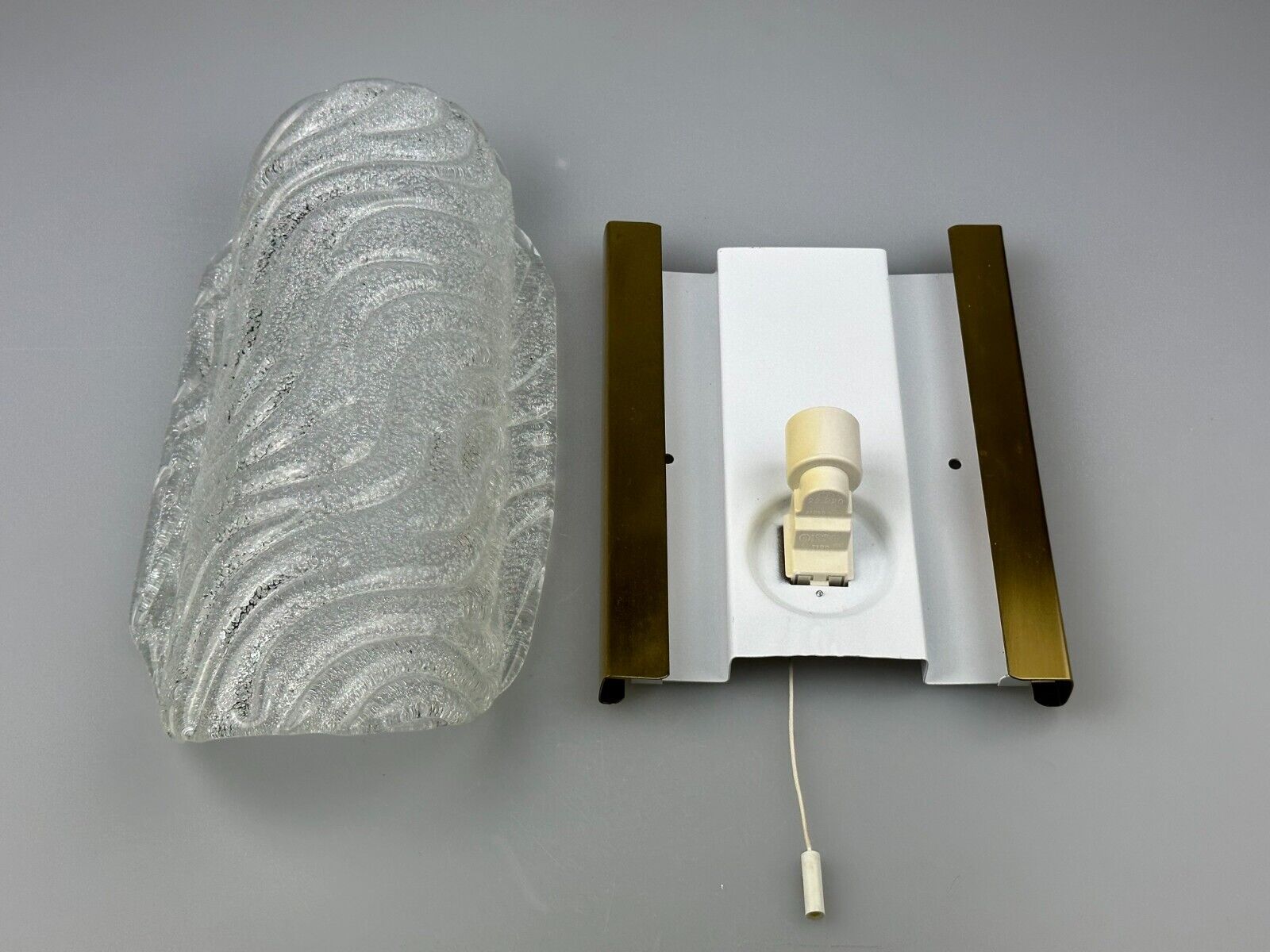 60s 70s wall lamp Fischer Leuchten Germany Wall Sconce Ice Glass Design