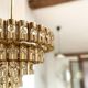 Brass tube chandelier from the 1960s, attributed to Sciolari.