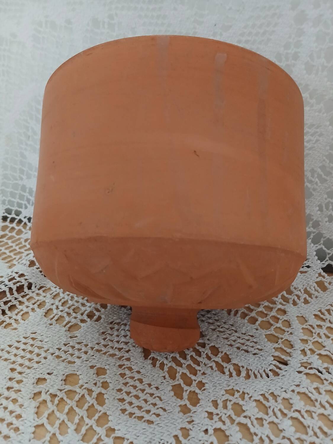 Terracotta butter dish with dome