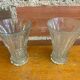 Pair Antique Clear Molded Vase Vintage Decoration #C596