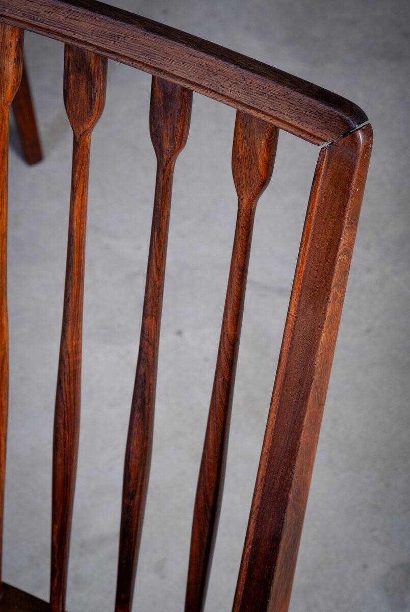 Vintage Dining Chairs in Rosewood, Denmark, 1950s, Set of 10