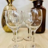Lot de 4 verres à vin ou liqueur vintage