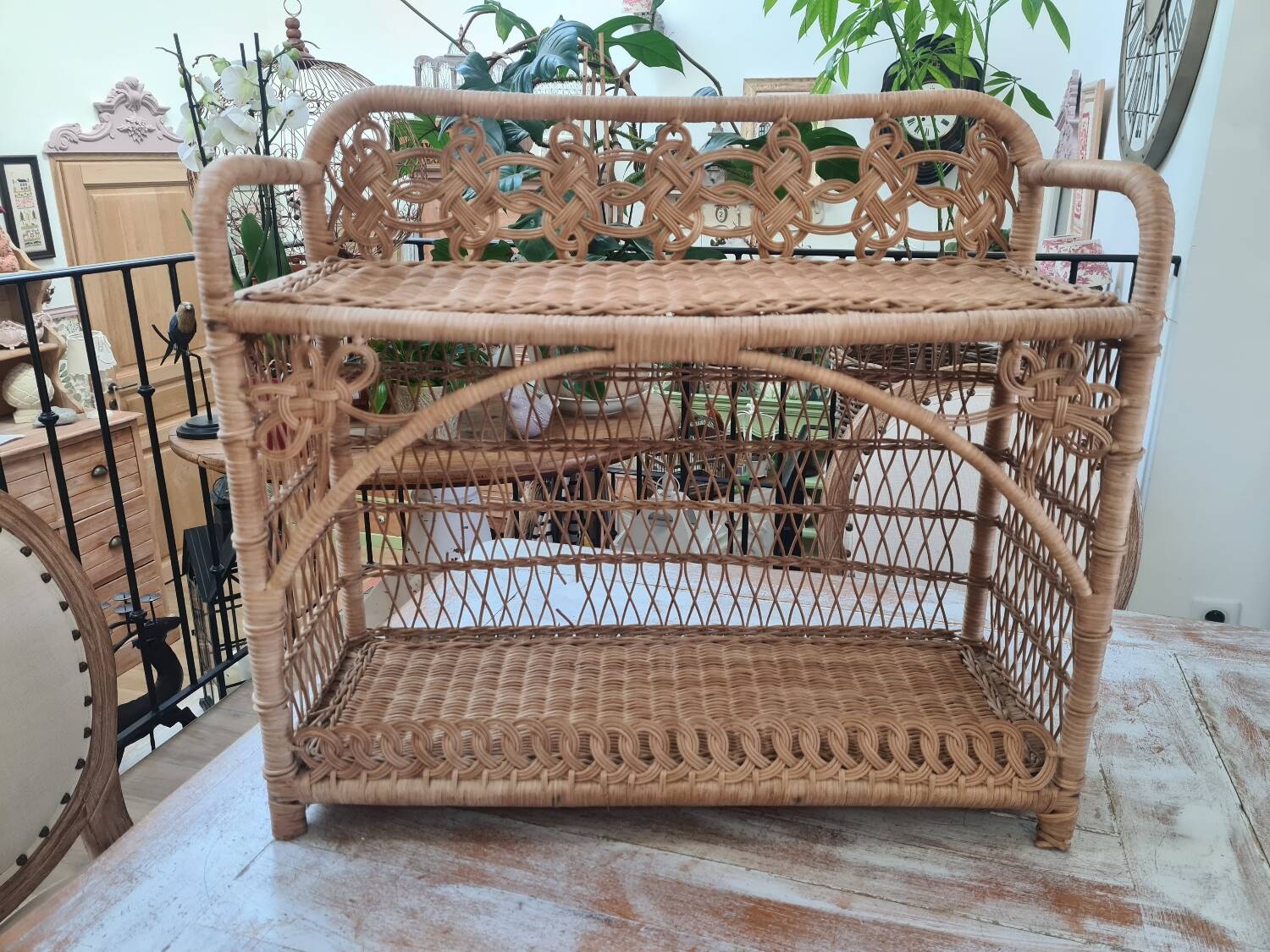 Rattan shelf