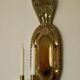 X-large mid-century Swedish brass Baroque sconce with double arm design
