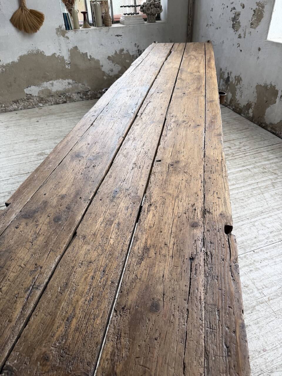 Brutalist popular art table XXL 3.5m/4m pine and oak