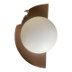 opaline ball wall light with ceramic/terracotta surround