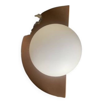 opaline ball wall light with ceramic/terracotta surround